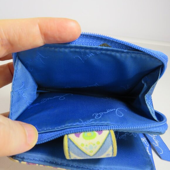 Vera Bradley Capri Blue Mini Zip Wallet quilted cotton - Picture 8 of 9